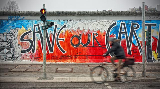 fotografia del muro di Berlino